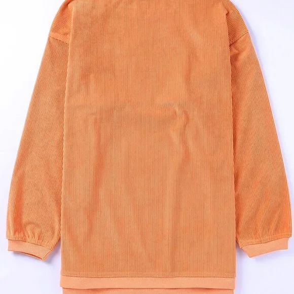 Orange Howdy Pumpkin Halloween Graphic Corded Sweatshirt - Picture 7 of 8